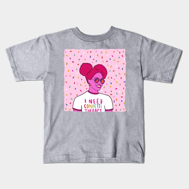 Confetti Therapy Kids T-Shirt by Doodle by Meg